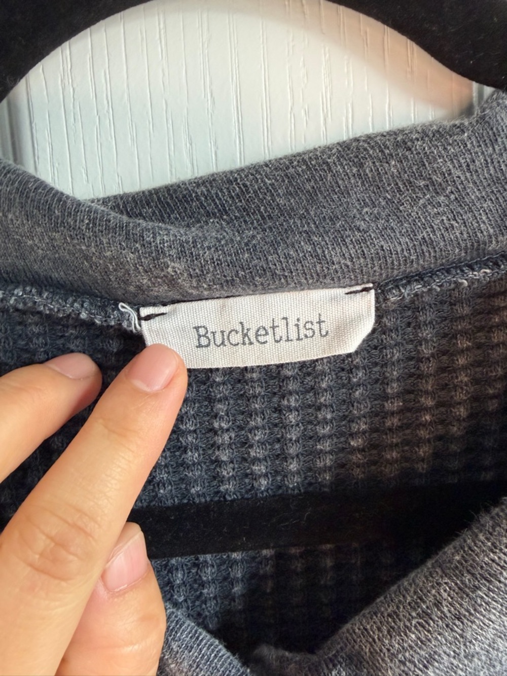 BUCKETLIST Vintage Wash Waffle Knit Shacket Size Small Oversized Cozy - Picture 8 of 9